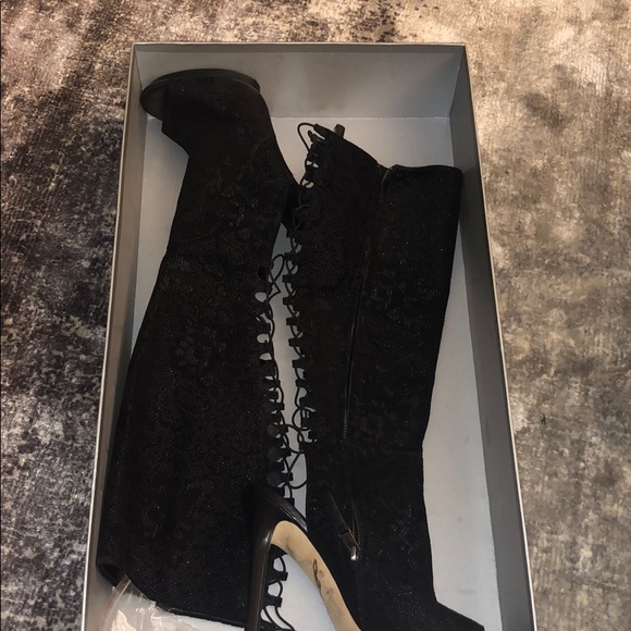 B BRIAN ATWOOD BF Charlette Peep-Toe Boots - Picture 2 of 8